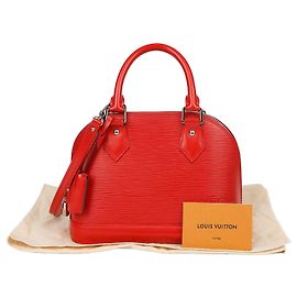 Louis Vuitton Alma Bb Tote Shoulder Bag Red