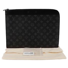 Louis Vuitton Pochette Jour Clutch Noir Toile Enduite Noir