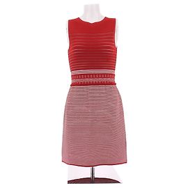 Missoni Red Striped Viscose Dress Red