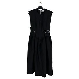 Vestido maxi de algodón negro Ganni Negro