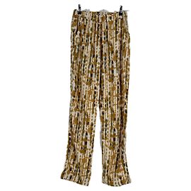 Autre Marque Gelbe gemusterte Hose Gelb