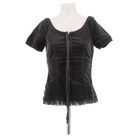 Top de algodón marrón Miu Miu Castaño