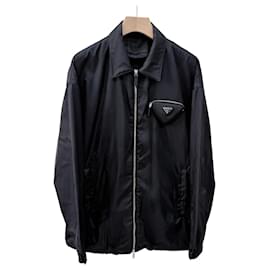 Prada Triangle Logo Pocket Nylon Jacket Black Black