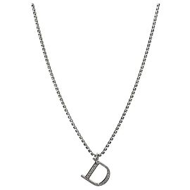 Dior Cubic Silver Necklace Silvery