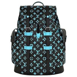 Louis Vuitton Christopher MM Black Light Blue Bleu