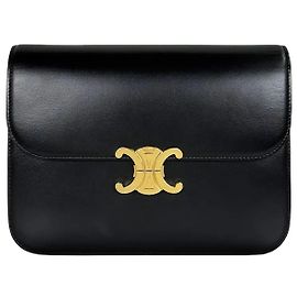 Céline Shiny Triumph Black Large Calfskin Noir