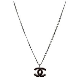 Collana Chanel CC Argento Marrone