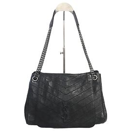 Saint Laurent Borsa a tracolla Nolita Medium in pelle di agnello Nera Nero
