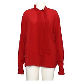 Bottega Veneta Blusa de seda roja para mujer Roja