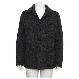 Dolce & Gabbana Graue Strickjacke aus Wolle mit grober Masche für Herren Braun