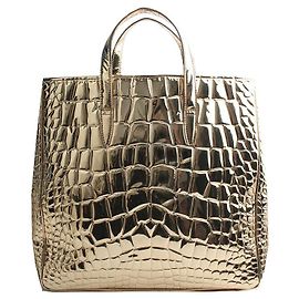 Saint Laurent Gold Mirror Wani Pattern Large Tote Bag Golden