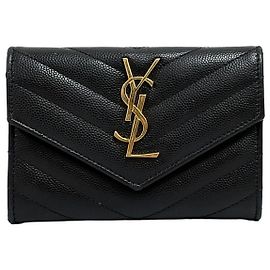 Saint Laurent Envelope Card Holder Black Black