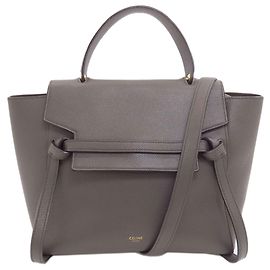 Céline Borsa a mano 2-Way Celine Belt Bag Micro in vitello grigio Marrone