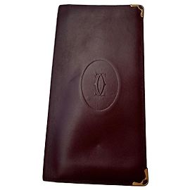 Cartera bifold Cartier de cuero borgoña Burdeos