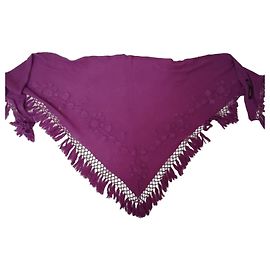 Autre Marque Shirin Sehan Écharpe en cachemire brodée violette Violet