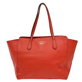 Gucci Swing Tote Leder Medium Rot