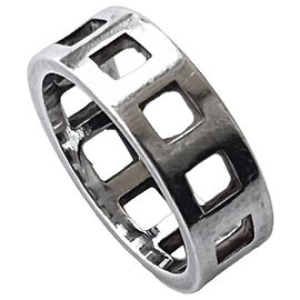 Gucci Vintage Open Square Cutout Ring 925 Silver Unisex M/N Ring Silber