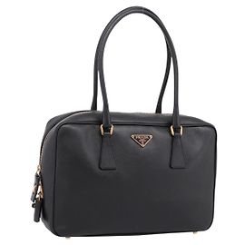 Borsa PRADA Saffiano Black Gold Tone Auth am12372SAM Nero Altro