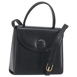 Sac à main GIVENCHY en cuir 2way Noir Or Auth 196688A Noir Doré