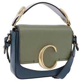 Chloé Borsa a tracolla Chloe Chloe C in pelle blu e oro autentica ka5709A Blu D'oro