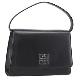 GIVENCHY Hand Bag Leather Black Auth ka5773A Black