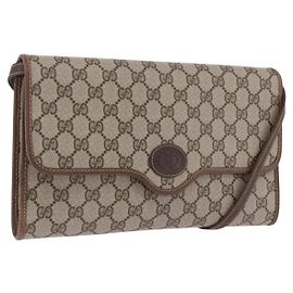 Borsa a tracolla GUCCI GG Supreme PVC Beige Gold Auth ka5761 Beige D'oro