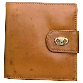 Céline Cartera Vintage Celine de cuero liso Tan Gold Camello