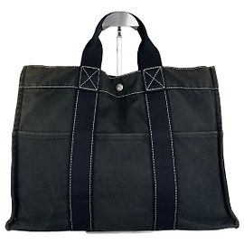 Hermès Tote Vintage Hermes Canvas Nero Argento Nero