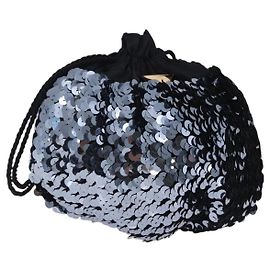 Borsa a tracolla SAINT LAURENT in nylon con paillettes Nera Auth ka5811V Nero
