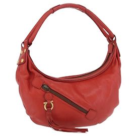 Chloé Borsa a tracolla Chloe Gancini in pelle rossa e oro Auth BA14967A Rosso Altro