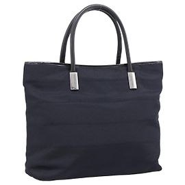 Borsa a mano GUCCI Nylon Navy Silver 002 2123 0457 Auth ep15803 Argento Blu navy