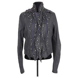 Giacca in pelle blu Givenchy Blu