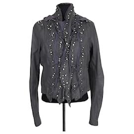 Givenchy Lederjacke Blau Blau