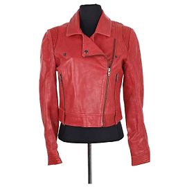 Giacca Sandro in pelle rossa Rosso