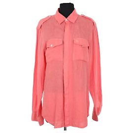 Camicia Burberry in lino rosa M Rosa