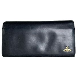Vintage Vivienne Westwood Ledergeldbörse Schwarz Gold Schwarz