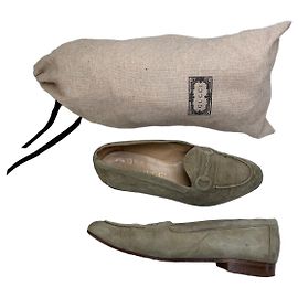 Mocassins Vintage Gucci en daim Olive Green EU37 Vert