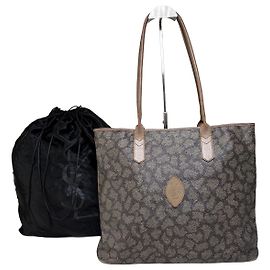Sac Tote Vintage Yves Saint Laurent Monogram Canvas Gray Beige Gris
