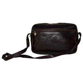 Céline Borsa a tracolla Vintage Celine in pelle Marrone scuro Oro Marrone