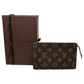 Pochette Vintage Louis Vuitton Monogram Canvas Brown Gold Marron