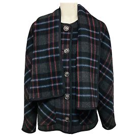 Cappotto Veronica Beard Black Multi Martine Dickey con sciarpa Multicolore