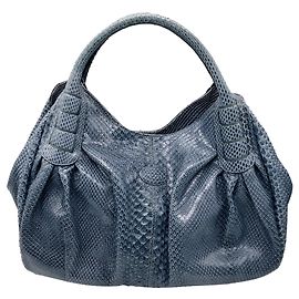 Tod's Handtasche aus Pythonleder in Schieferblau Blau