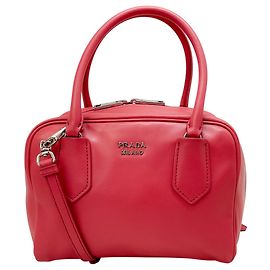 Bolsa Bauletto 2 Way em couro rosa Prada Rosa