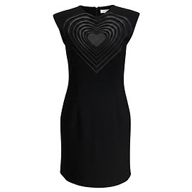 Robe de cocktail Christopher Kane avec broderie cœur noir Noir