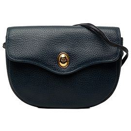Bolsa crossbody Dior em couro de bezerro granulado azul Azul