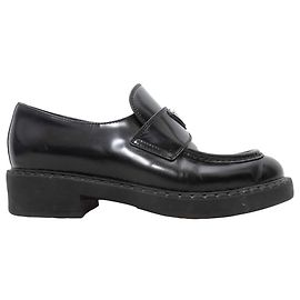 Mocassins Prada Logo Noirs Taille 38.5 Noir