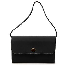 Black Gucci Canvas Interlocking G Chain Shoulder Bag Black