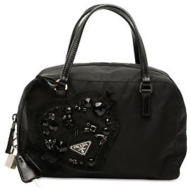 Borsa da sera Prada Tessuto Heart Nera Nero
