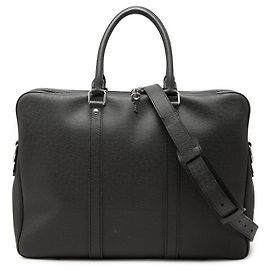 Black Louis Vuitton Taiga Porte Documents Voyage PM Business Bag Black