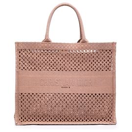 Sac Book Tote Dior Large en mesh brodé Rose Rose